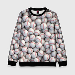Свитшот детский Бейсбольные мячи, цвет: 3D-черный