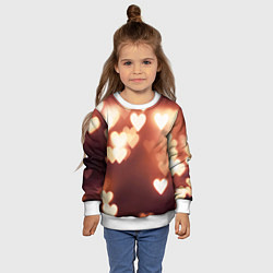 Свитшот детский Летящие сердечки, цвет: 3D-белый — фото 2