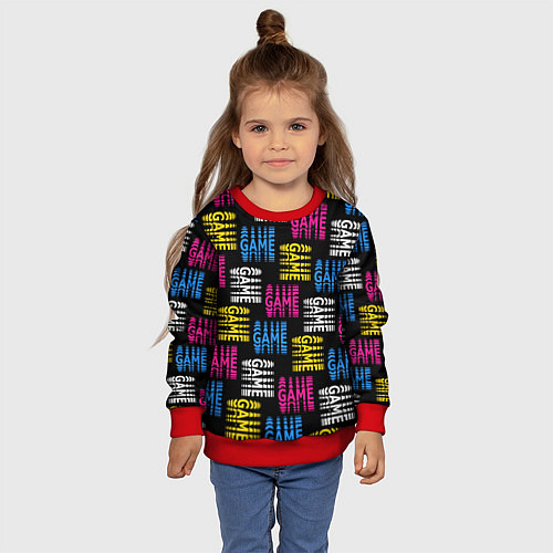 Детский свитшот Вся жизнь только игра / 3D-Красный – фото 4