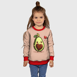 Свитшот детский Влюбленная авокадо - парные, цвет: 3D-красный — фото 2