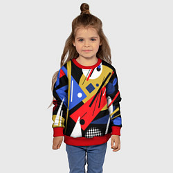Свитшот детский Абстракция в стиле супрематизм, цвет: 3D-красный — фото 2