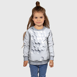 Свитшот детский Серый соты, цвет: 3D-меланж — фото 2