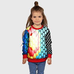 Свитшот детский Shape abstract color, цвет: 3D-красный — фото 2