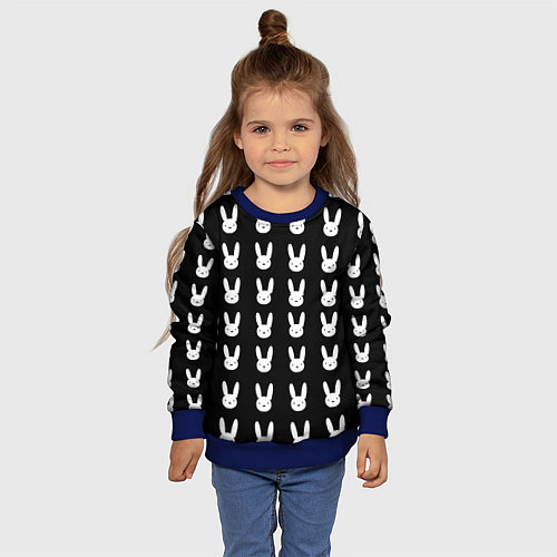 Детский свитшот Bunny pattern black / 3D-Синий – фото 4