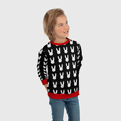 Свитшот детский Bunny pattern black, цвет: 3D-красный — фото 2