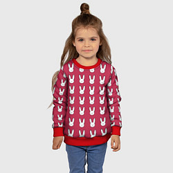 Свитшот детский Bunny Pattern red, цвет: 3D-красный — фото 2