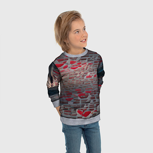 Детский свитшот Любовная абстракция / 3D-Меланж – фото 3