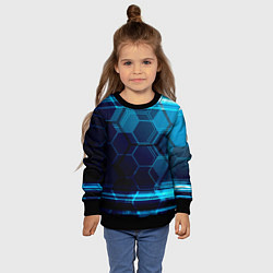 Свитшот детский Зеркальная нано абстракция, цвет: 3D-черный — фото 2