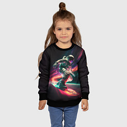 Свитшот детский Cosmonaut space surfing, цвет: 3D-черный — фото 2