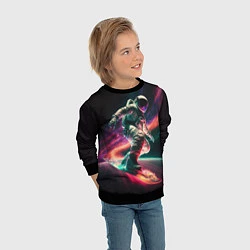 Свитшот детский Cosmonaut space surfing, цвет: 3D-черный — фото 2