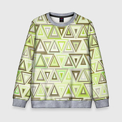 Свитшот детский Геометрический светло-зелёный паттерн из треугольн, цвет: 3D-меланж