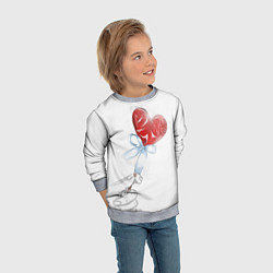 Свитшот детский Леденец сердечко, цвет: 3D-меланж — фото 2