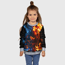 Свитшот детский Битва огней - два пламени, цвет: 3D-меланж — фото 2
