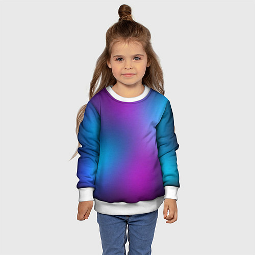 Детский свитшот НЕОНОВЫЙ ГРАДИЕНТ / 3D-Белый – фото 4