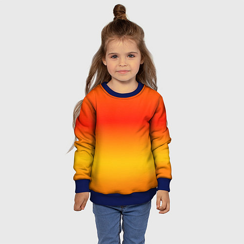 Детский свитшот Переливы оранжевого / 3D-Синий – фото 4