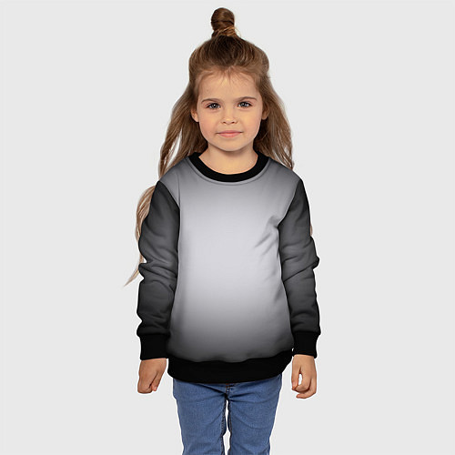 Детский свитшот Серебристый градиент / 3D-Черный – фото 4