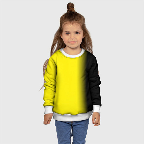 Детский свитшот И черный и желтый / 3D-Белый – фото 4
