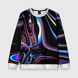 Свитшот детский Черный глянец, цвет: 3D-белый