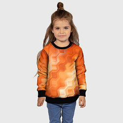 Свитшот детский Золотисто-оранжевый туманный паттерн, цвет: 3D-черный — фото 2