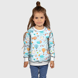 Свитшот детский Воздушные приключения, цвет: 3D-белый — фото 2