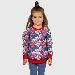 Свитшот детский Паттерн сакура, цвет: 3D-красный — фото 2