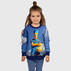 Свитшот детский Барт Симпсон - космический мальчик - нейросеть, цвет: 3D-синий — фото 2
