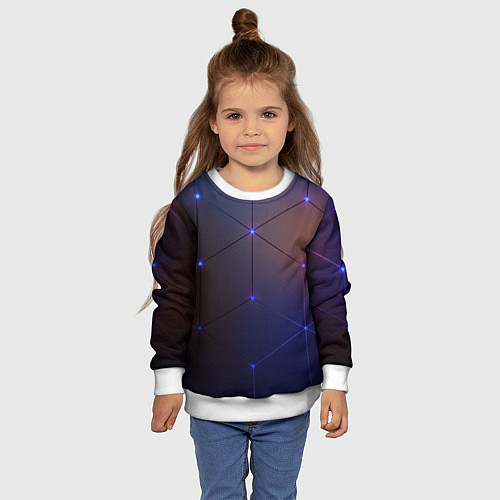 Детский свитшот Неоновая современная броня / 3D-Белый – фото 4