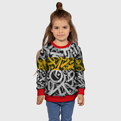 Свитшот детский Yellow Callicraphic, цвет: 3D-красный — фото 2