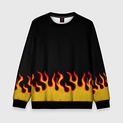 Свитшот детский Горящее пламя, цвет: 3D-черный