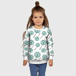 Свитшот детский Узор из абстрактных цветов, цвет: 3D-белый — фото 2