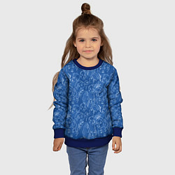 Свитшот детский Женские лица на джинсовом синем, цвет: 3D-синий — фото 2
