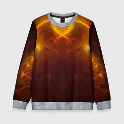 Свитшот детский Абстрактное тёмно-жёлтое узорчатое свечение во тьм, цвет: 3D-меланж