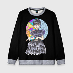 Свитшот детский Wednesday Addams танцует, цвет: 3D-меланж