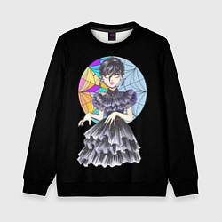 Свитшот детский Wednesday Addams танцует, цвет: 3D-черный