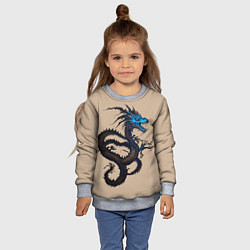 Свитшот детский Irezumi - японский дракон, цвет: 3D-меланж — фото 2