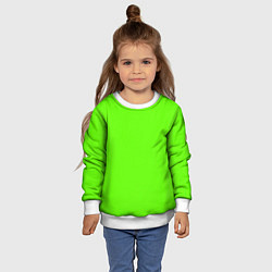 Свитшот детский Кислотный зеленый, цвет: 3D-белый — фото 2