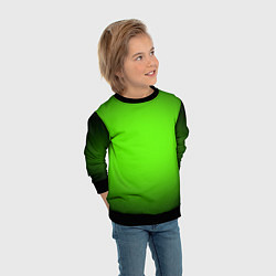 Свитшот детский Кислотный зеленый с градиентом, цвет: 3D-черный — фото 2