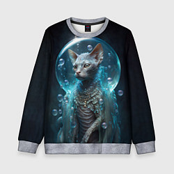 Свитшот детский Кот в пузыре, цвет: 3D-меланж