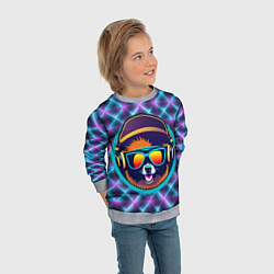 Свитшот детский Пёс-хипстер, цвет: 3D-меланж — фото 2