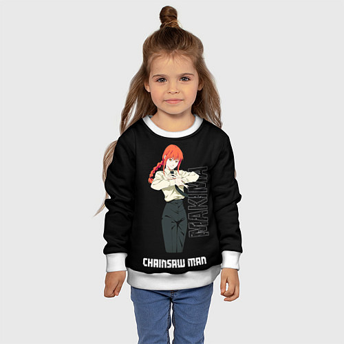 Детский свитшот Макима из аниме Человек бензопила / 3D-Белый – фото 4