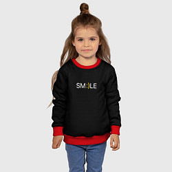 Свитшот детский Надпись smile, цвет: 3D-красный — фото 2