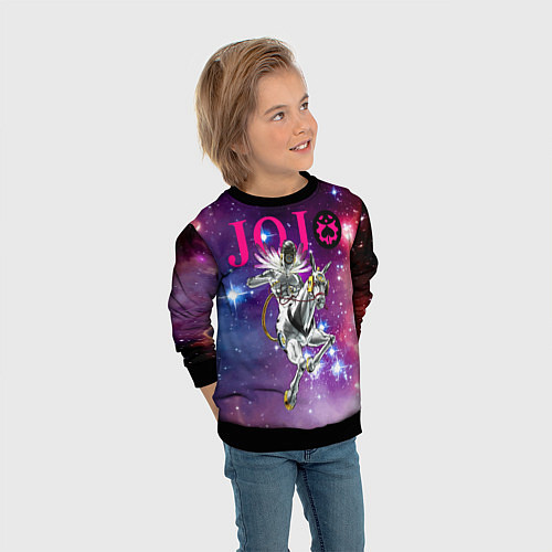 Детский свитшот Made in heaven - stand of Enrico Pucci - Jojo / 3D-Черный – фото 3