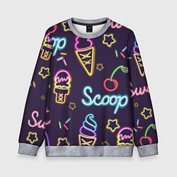 Детский свитшот Неоновые надписи sweet scoop