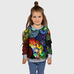 Свитшот детский Фрактальный узор оптический, цвет: 3D-меланж — фото 2