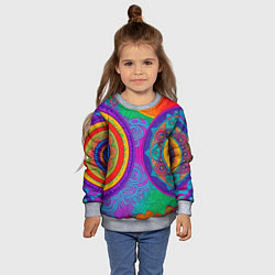 Свитшот детский Красочные этнические орнаменты, цвет: 3D-меланж — фото 2