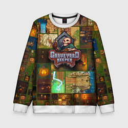 Свитшот детский Graveyard Keeper геймплей, цвет: 3D-белый