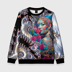 Свитшот детский Japanese beauty - irezumi, цвет: 3D-черный