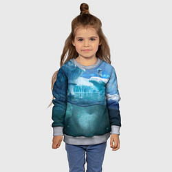 Свитшот детский Subnautica - КРАБ на леднике, цвет: 3D-меланж — фото 2