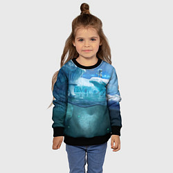 Свитшот детский Subnautica - КРАБ на леднике, цвет: 3D-черный — фото 2