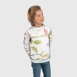 Свитшот детский Oak leaves, цвет: 3D-белый — фото 2